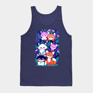 Cute Funny Foxes Tank Top